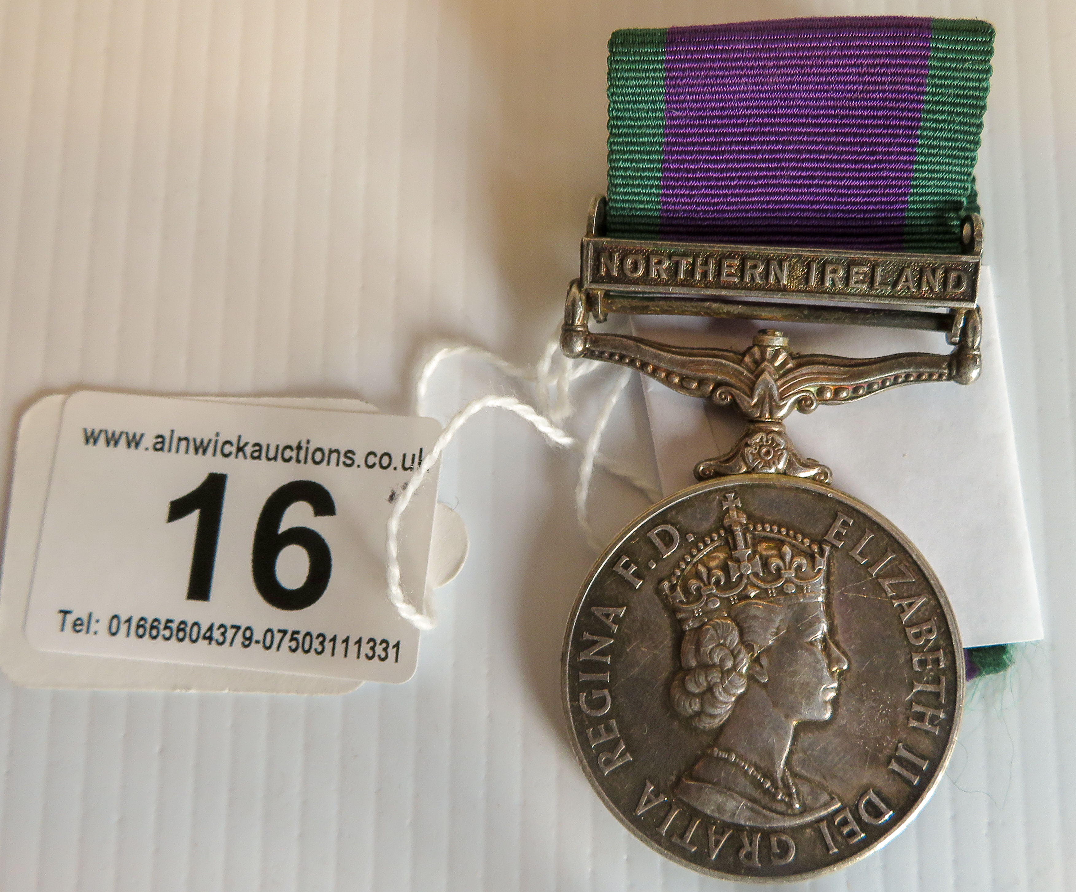 Northern Ireland campaign medal Srgt D Crabbe