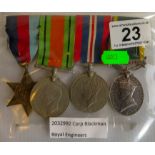 Corporal Blackman WWII trio plus Efficiency medal Royal Engineers