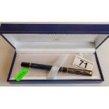 Laureat shadowed blue fountain pen