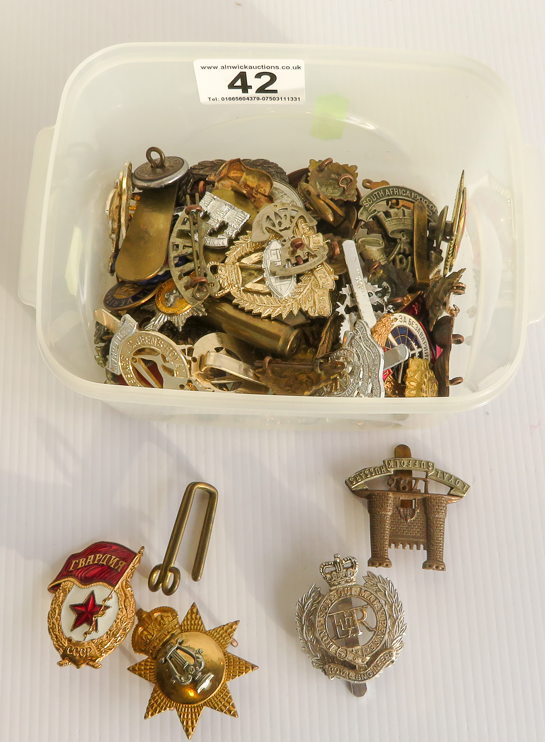 Collection of British medals and Military badges