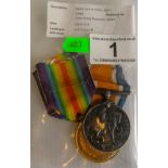 WWI medals - West Riding Regiment medal pair - Pte H Wight