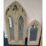 2 concrete gothic mirrors