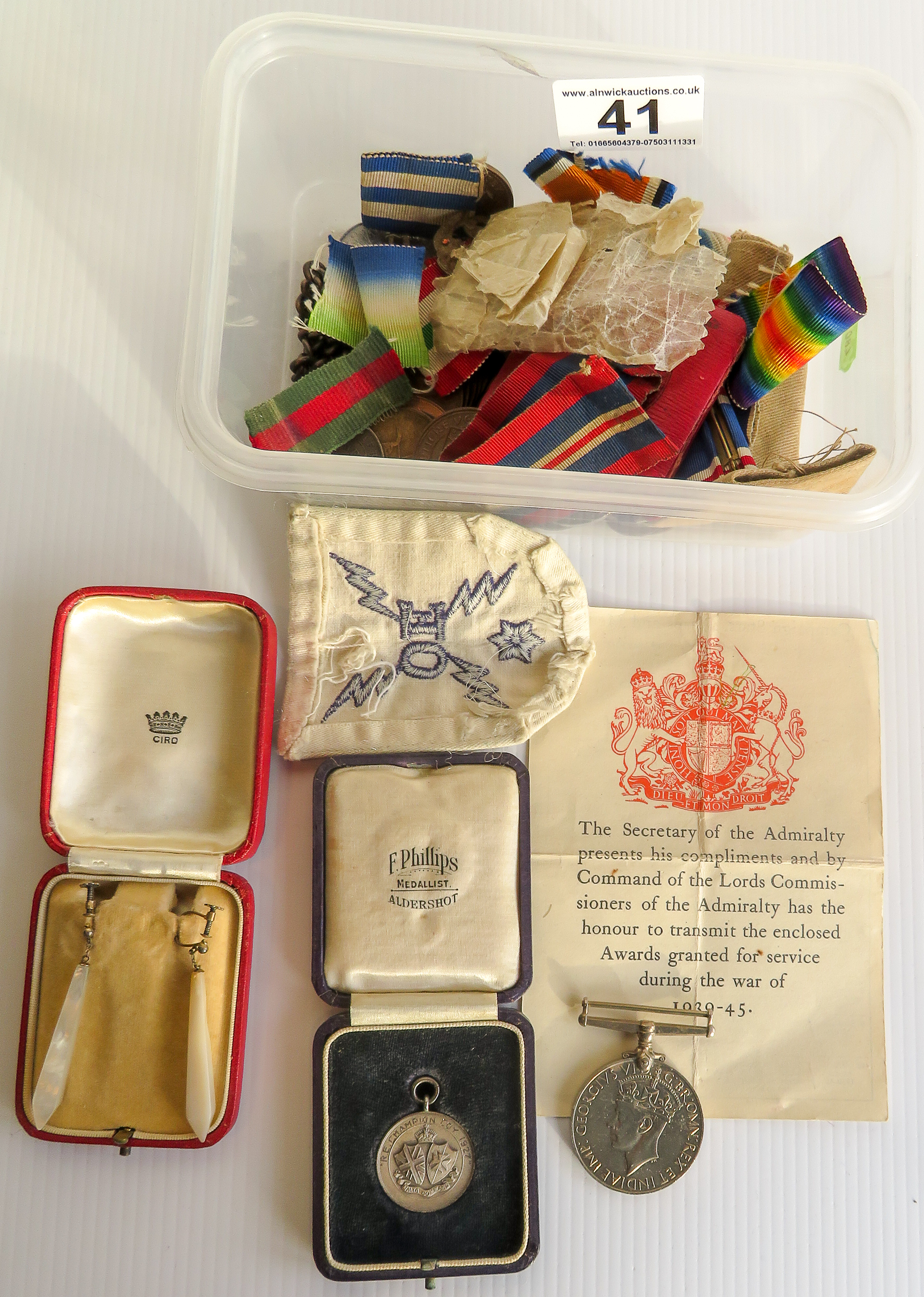 Collection of British medals and Military badges