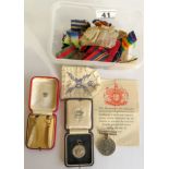 Collection of British medals and Military badges