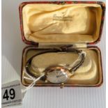 Boxed 9ct ladies watch, working