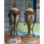 2 marble urns