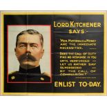 Propaganda poster WWI UK Recruitment Lord Kitchener