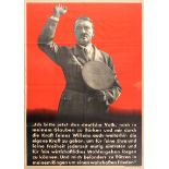 Pre WWII Nazi Propaganda poster Hitler I now call the German people
