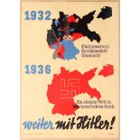 Nazi Propaganda poster 1932 1936 Continue with Hitler (Weiter mit Hitler)