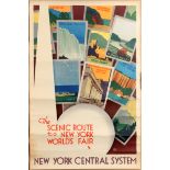 Travel Poster The Scenic Route to New York World's Fair New York Central System