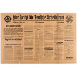 Nazi Propaganda poster - The Voice of the German Labour Front - Wall Newspaper - Episode 14