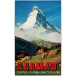 Travel Poster Zermatt Switzerland Suisse