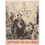 Belgium War Propaganda WWII Nazi poster Its the English who did that to Us