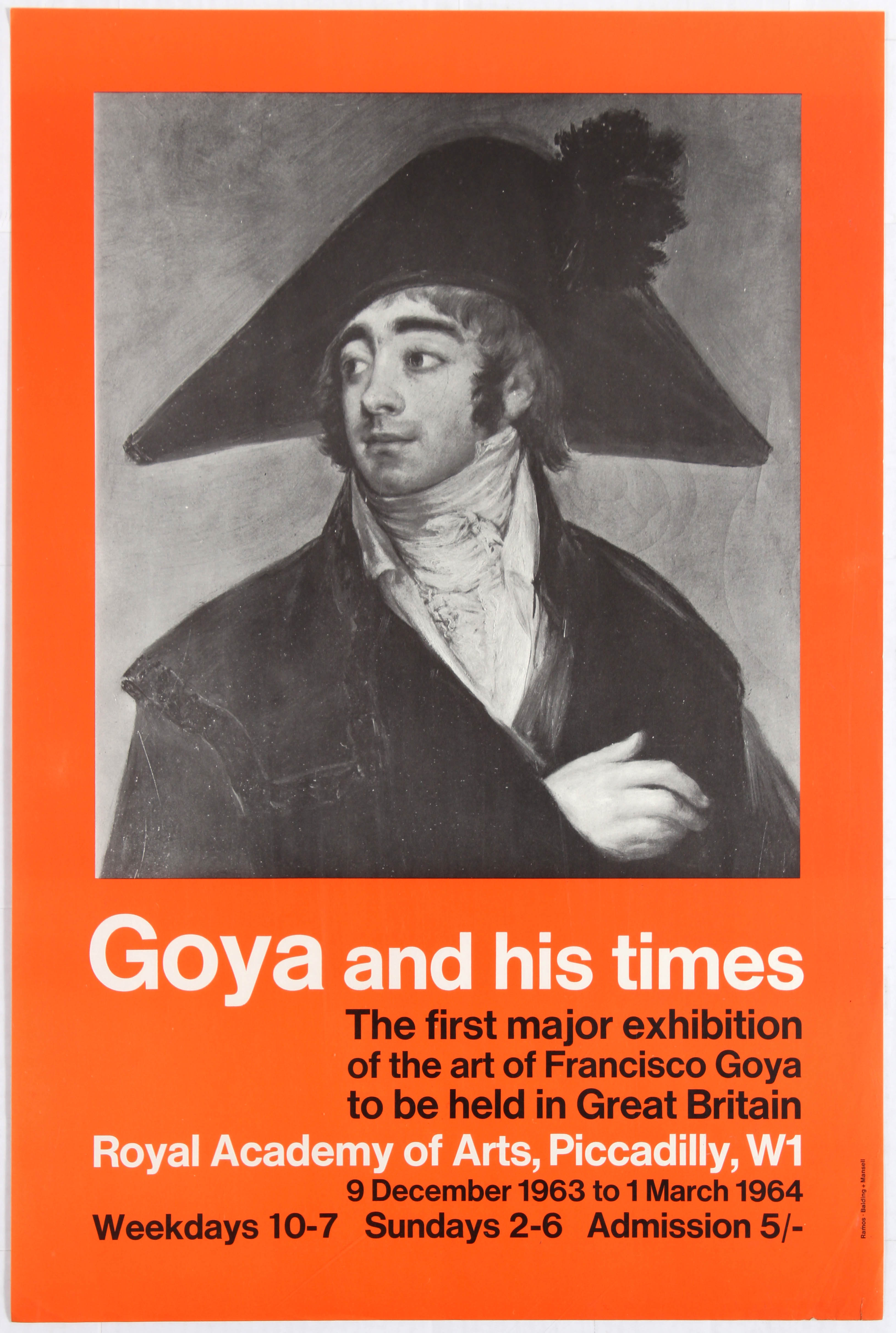 Advertising Poster Royal Academy of Arts Goya and his times.