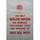 Propaganda Poster War Home Front Boiled Water WWII