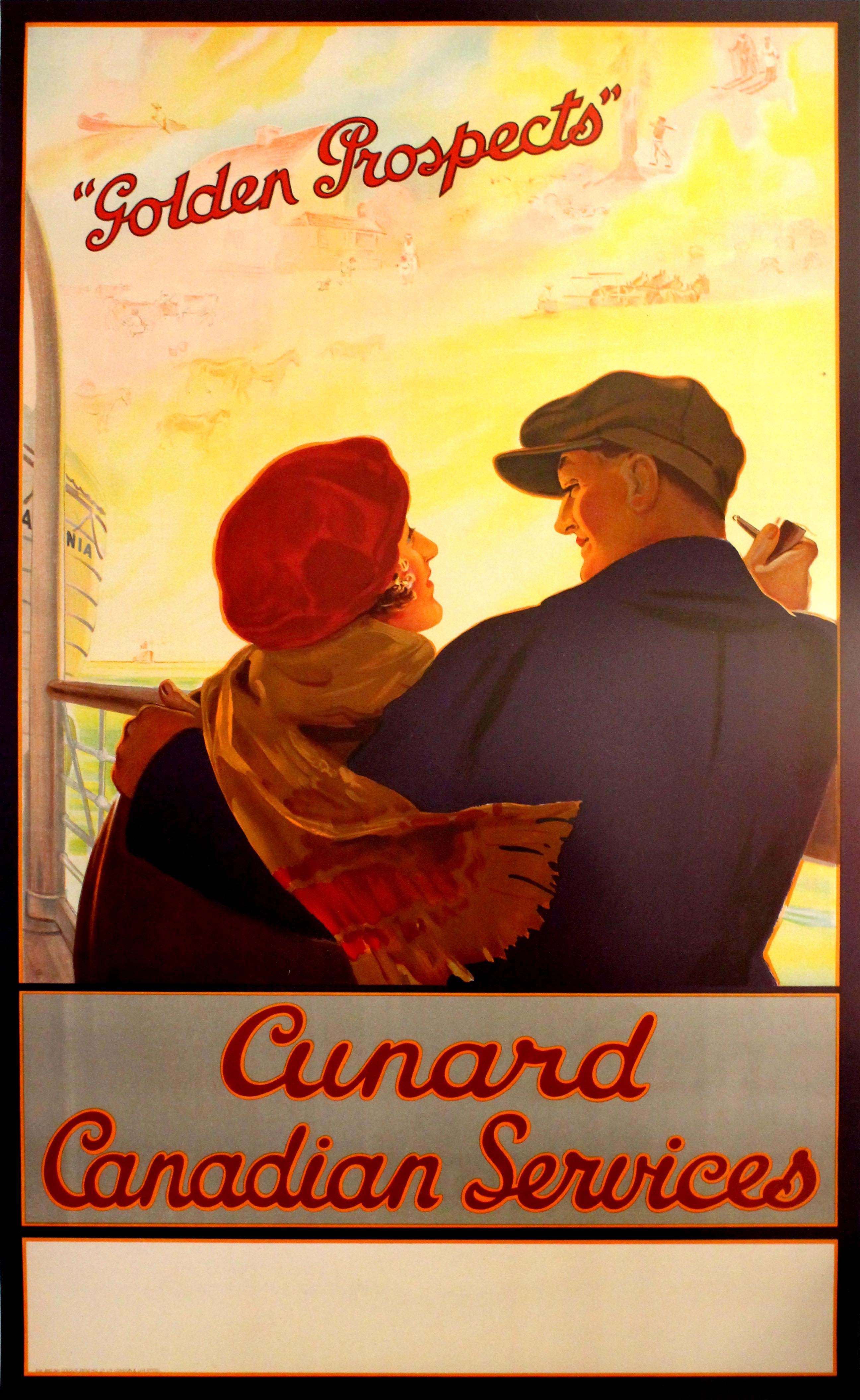 Travel Poster Immigration Canada Golden Prospects Cunard Line