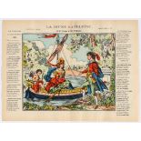 Advertising Poster Epinal Print The young boatwoman or the trip to the island of love (Song)