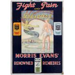 Advertising Poster Fight Pain and Disease with Morris Evans Renowned Remedies