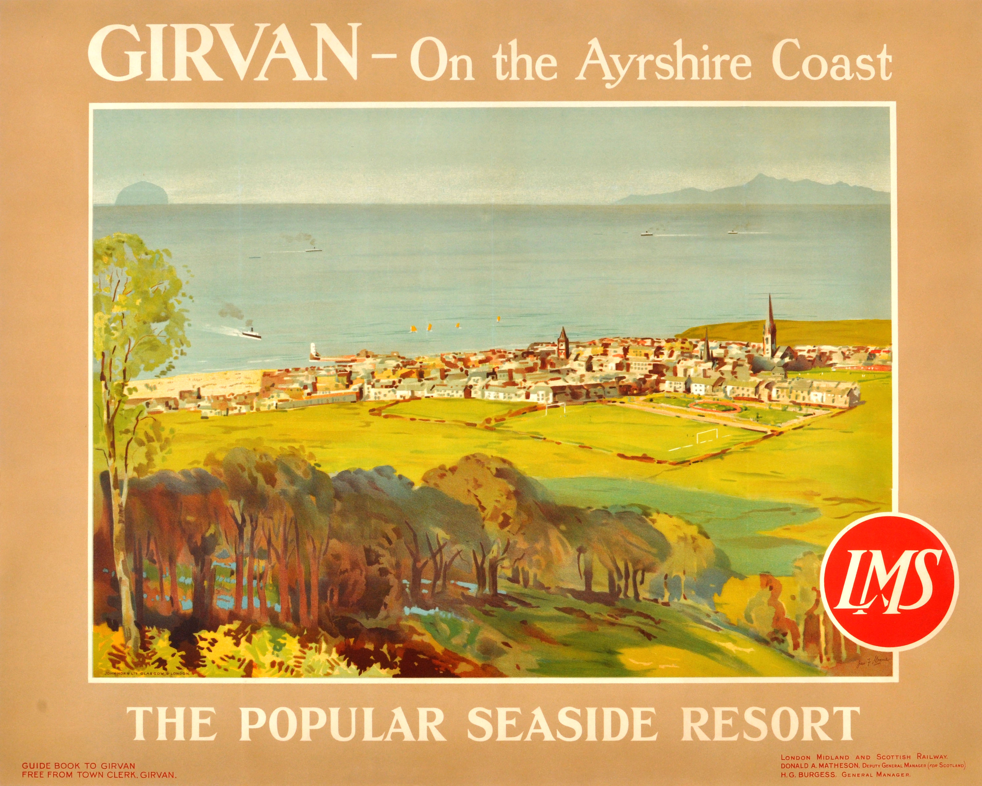 Travel Poster Girvan Ayrshire Coast Scotland LMS