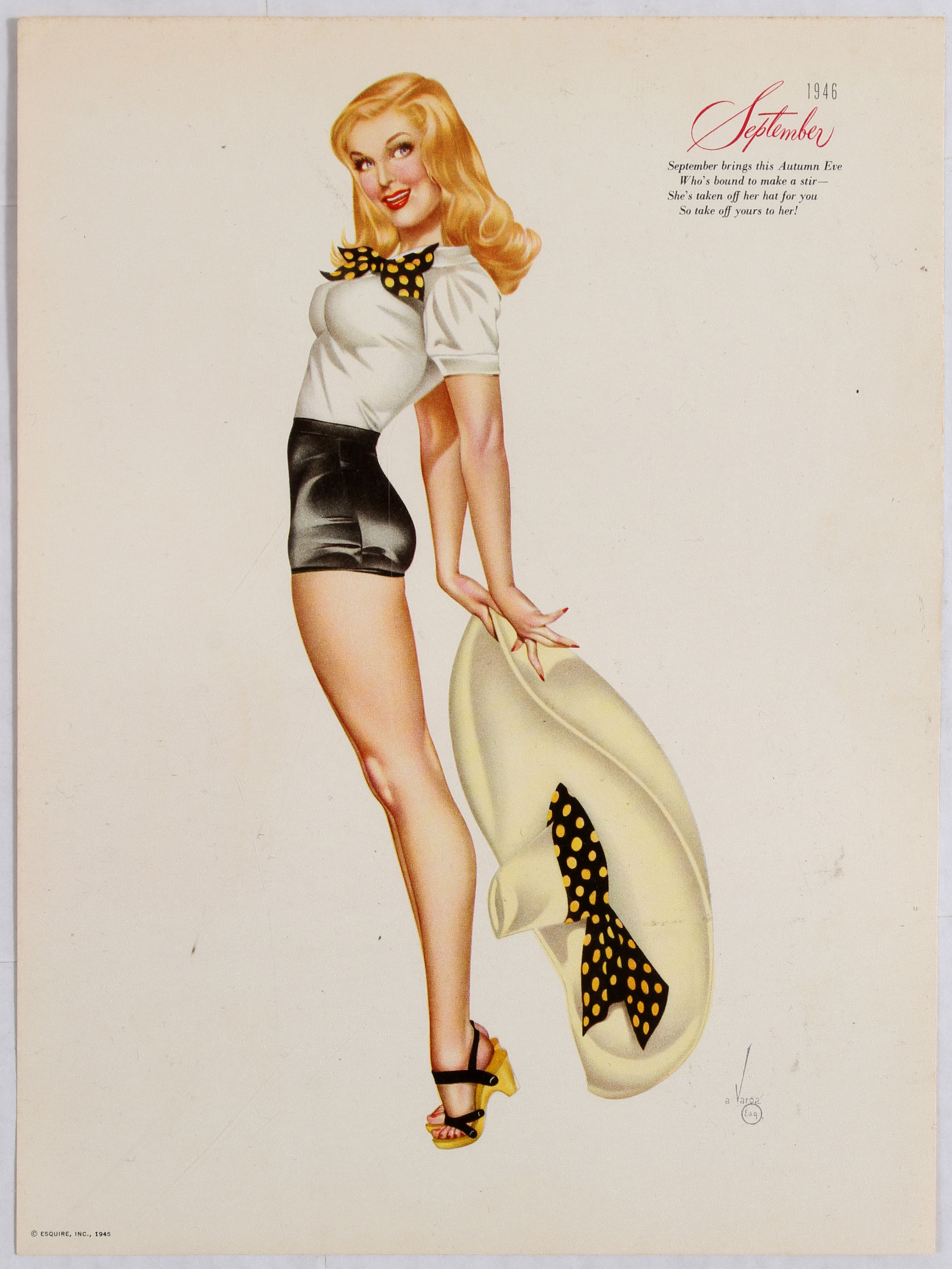 Poster Portfolio Esquire Pin Up Girls Calendar 1946 Vargas - Image 11 of 14