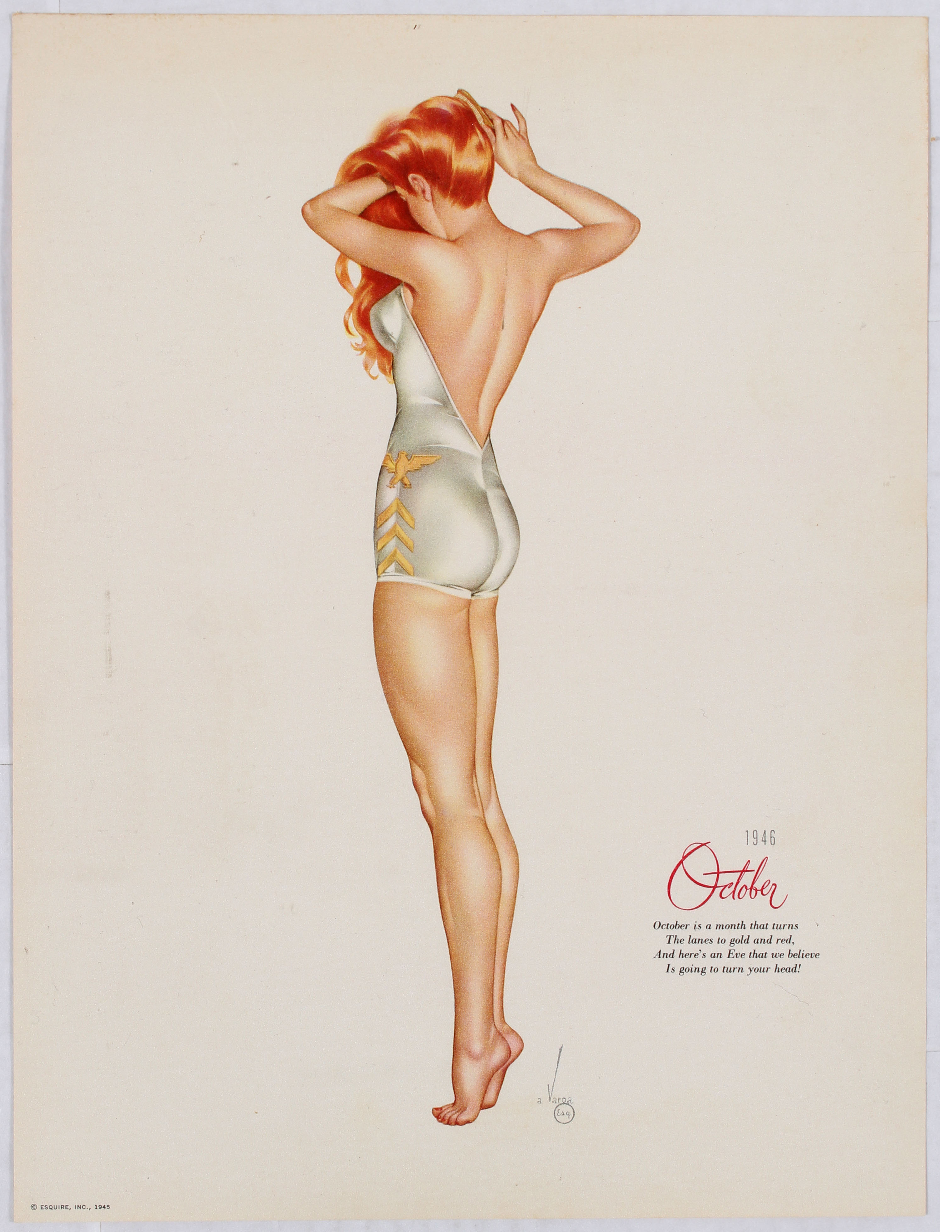 Poster Portfolio Esquire Pin Up Girls Calendar 1946 Vargas - Image 12 of 14