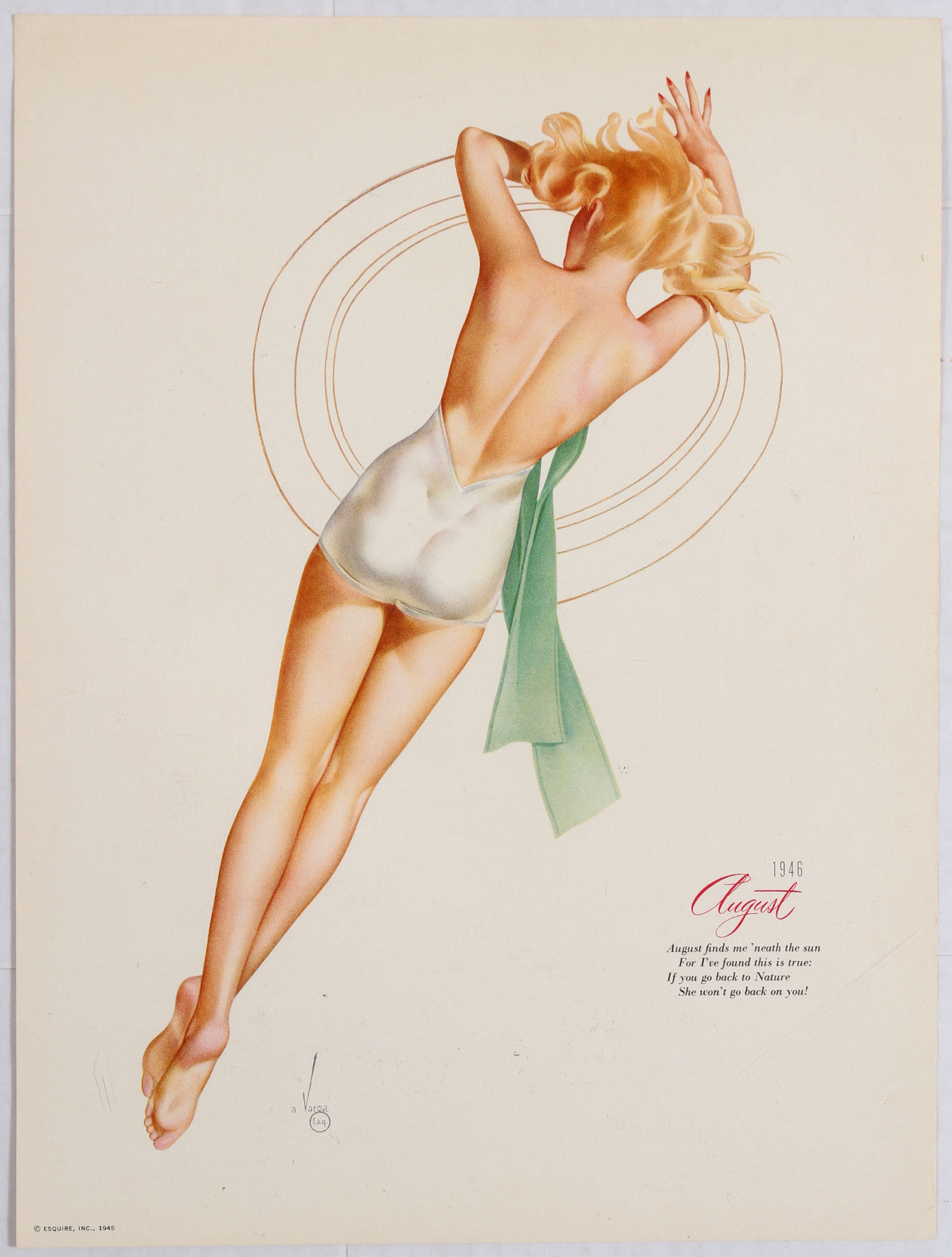 Poster Portfolio Esquire Pin Up Girls Calendar 1946 Vargas - Image 10 of 14