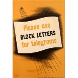 Advertising Poster Block Letters For Telegrams GPO