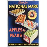 British Advertising Poster Apples Pears Home Produce