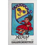 Advertising Poster Heerup Exhibition Moestrup Gallery Aalborg Denmark 1983