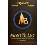 Ski Poster Mont Blanc 17 Ski Winter Summer Resorts
