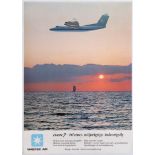 Travel Poster Maersk Air Dash 7 80's environmentally friendly domestic flights