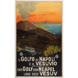 Italian Travel Poster The Gulf of Napoli and the Vesuvius ENIT