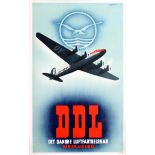 Airline Poster DDL Danish Air Lines Bjorvig Douglas DC 6