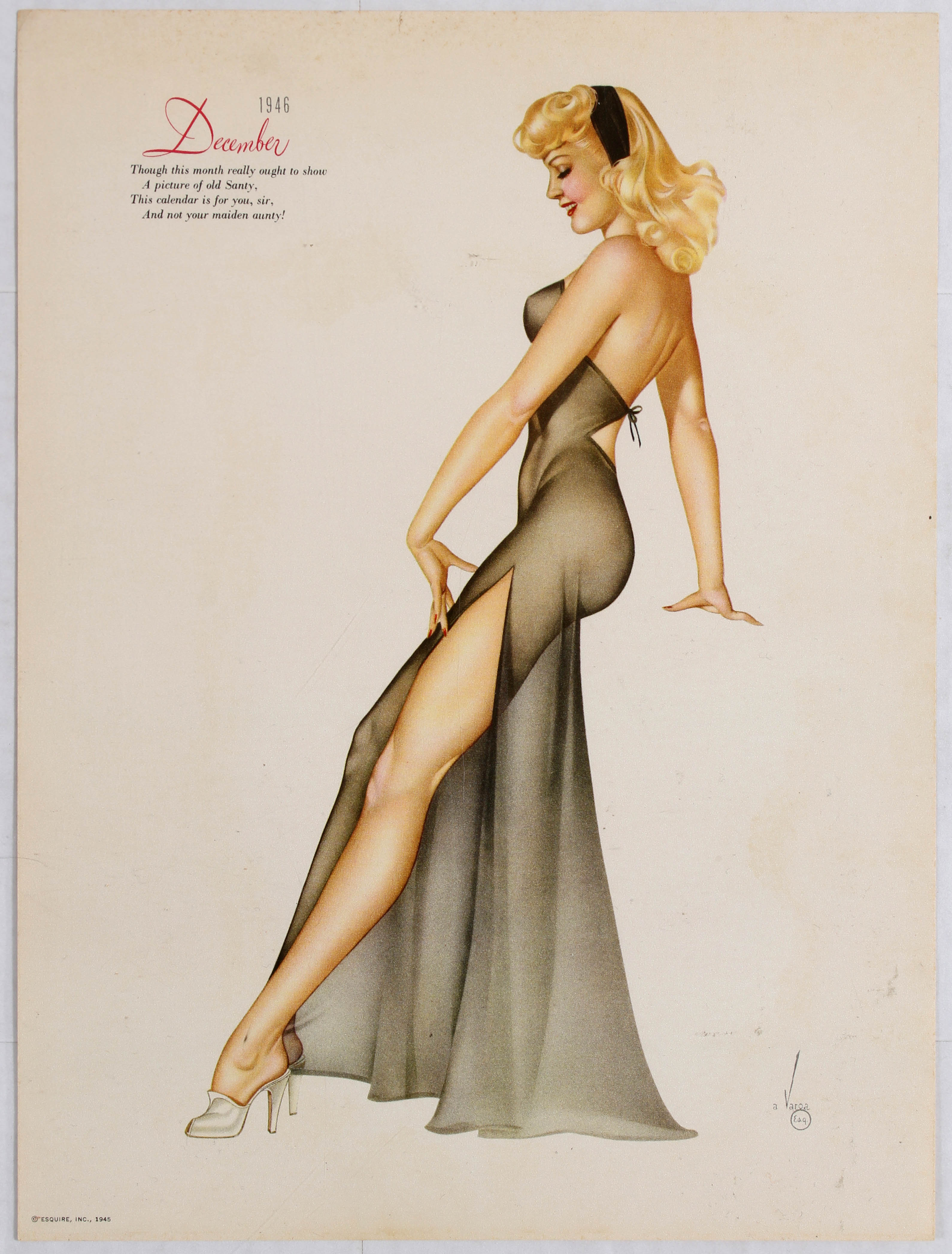 Poster Portfolio Esquire Pin Up Girls Calendar 1946 Vargas - Image 14 of 14