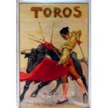 Advertising Poster Toros Bulls Red Cape