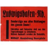 Nazi Propaganda Poster Ludwigshafen Railway Information Poster