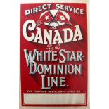 Travel Poster Canada White Star Dominion Line