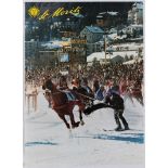 Travel Poster St Moritz Horse Skiing Races Poster