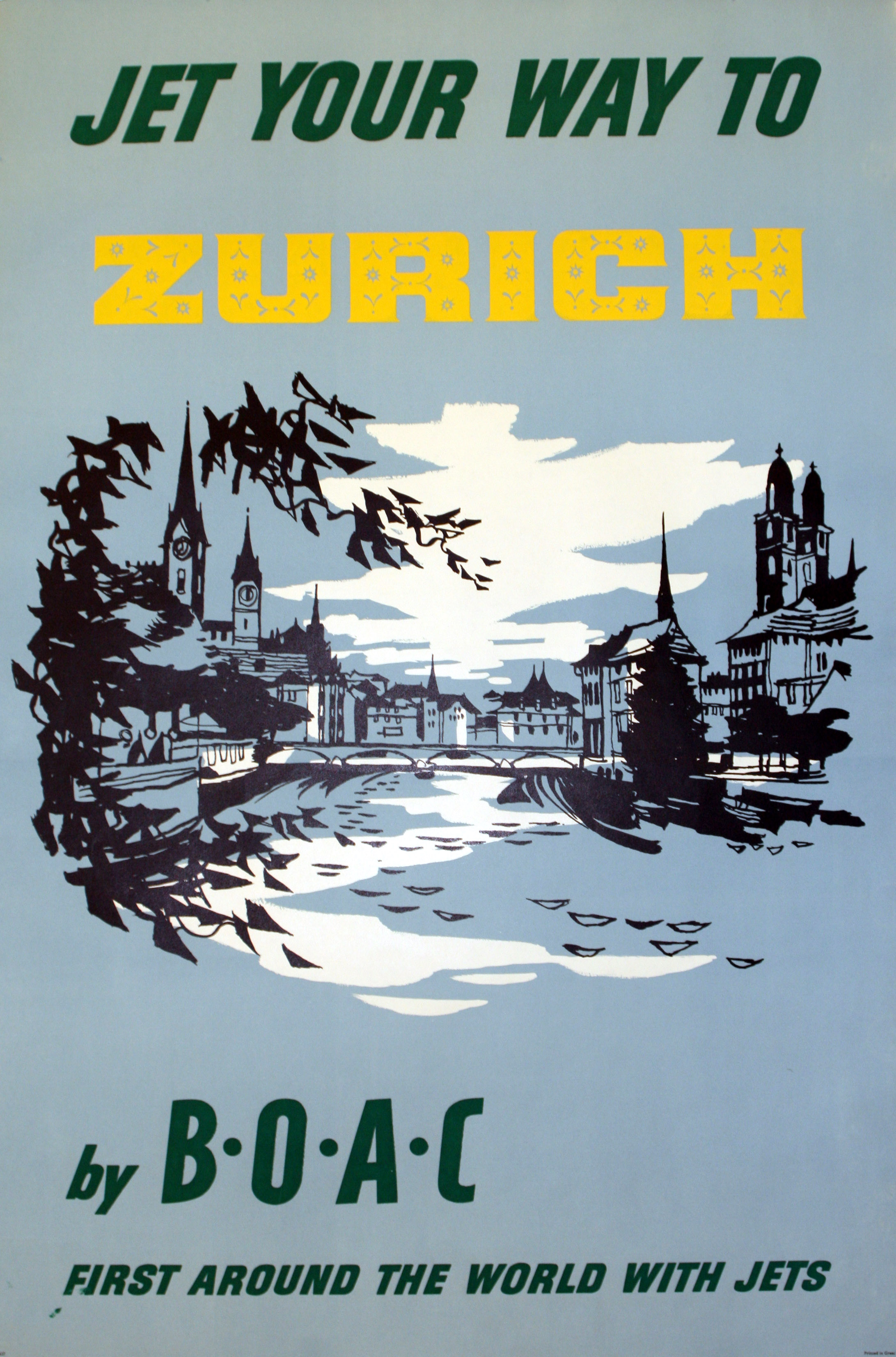 Travel Poster Zurich by BOAC