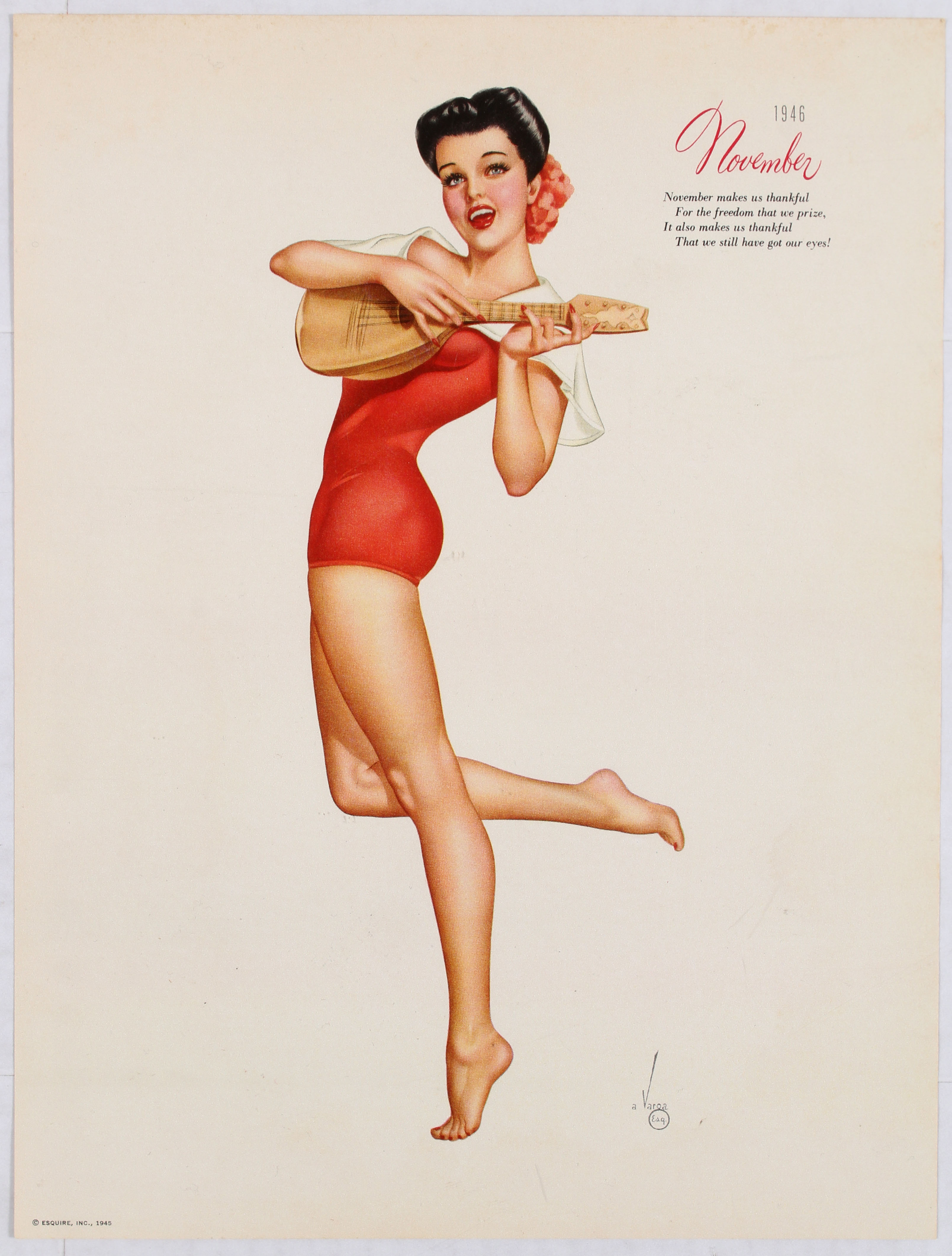 Poster Portfolio Esquire Pin Up Girls Calendar 1946 Vargas - Image 13 of 14