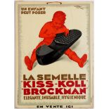 French Advertising Poster for the Kiss-Koll Brockman Shoe Sole Galoshes