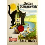 Advertising Poster Zeller Schwarze Katz Black Cat Wine