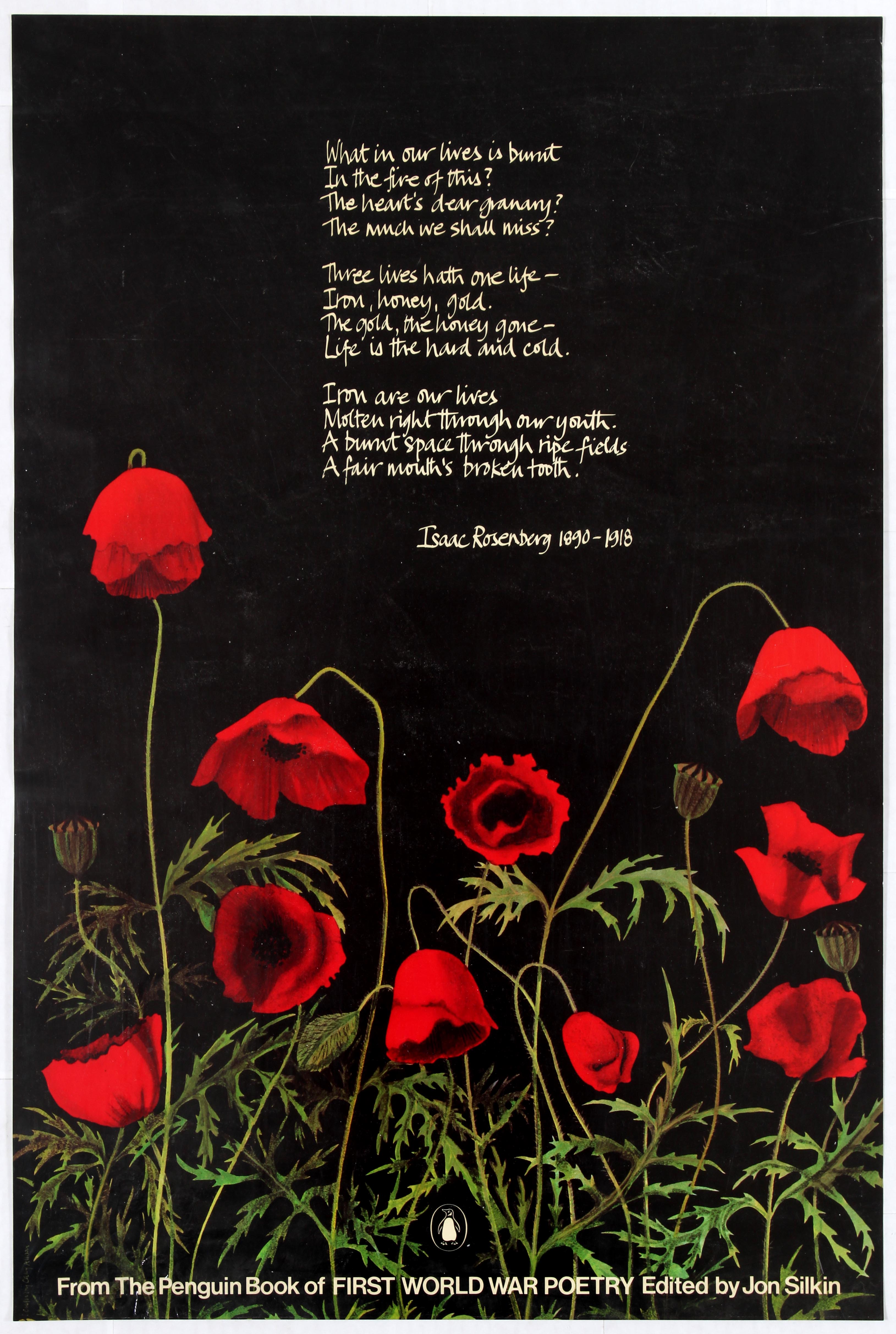 Advertising Poster Penguin Books WWI Poetry Isaac Rosenberg