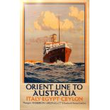 Travel Poster Australia Orient Line Italy Egypt Ceylon