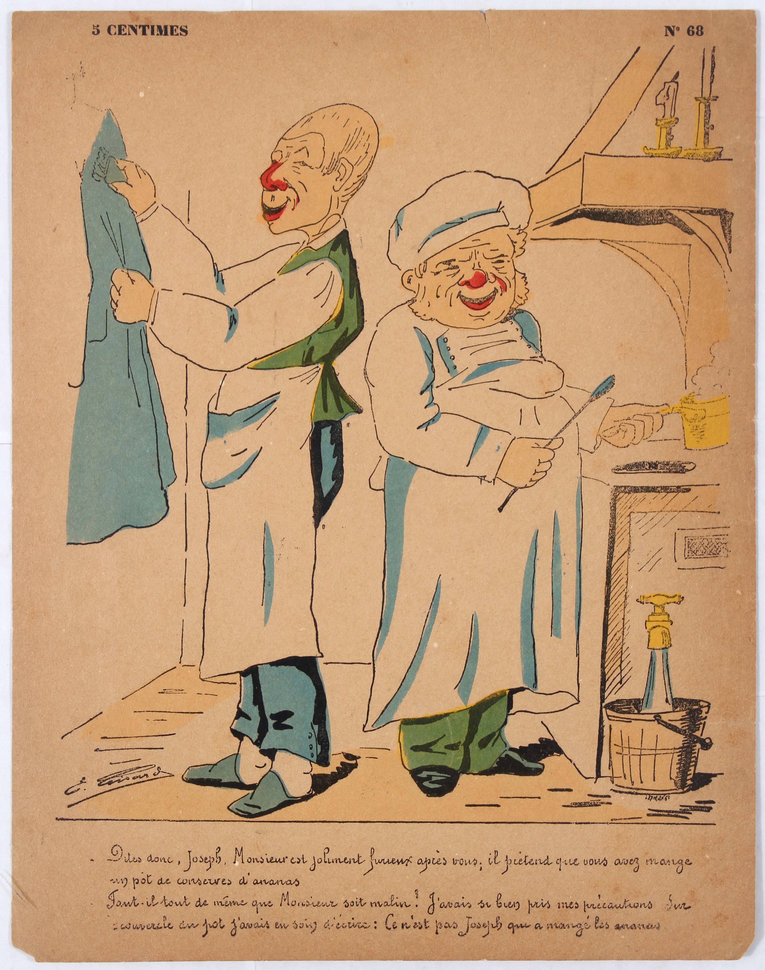 Advertising Poster Political Humorous Caricature Cooks Dites Donc Joseph