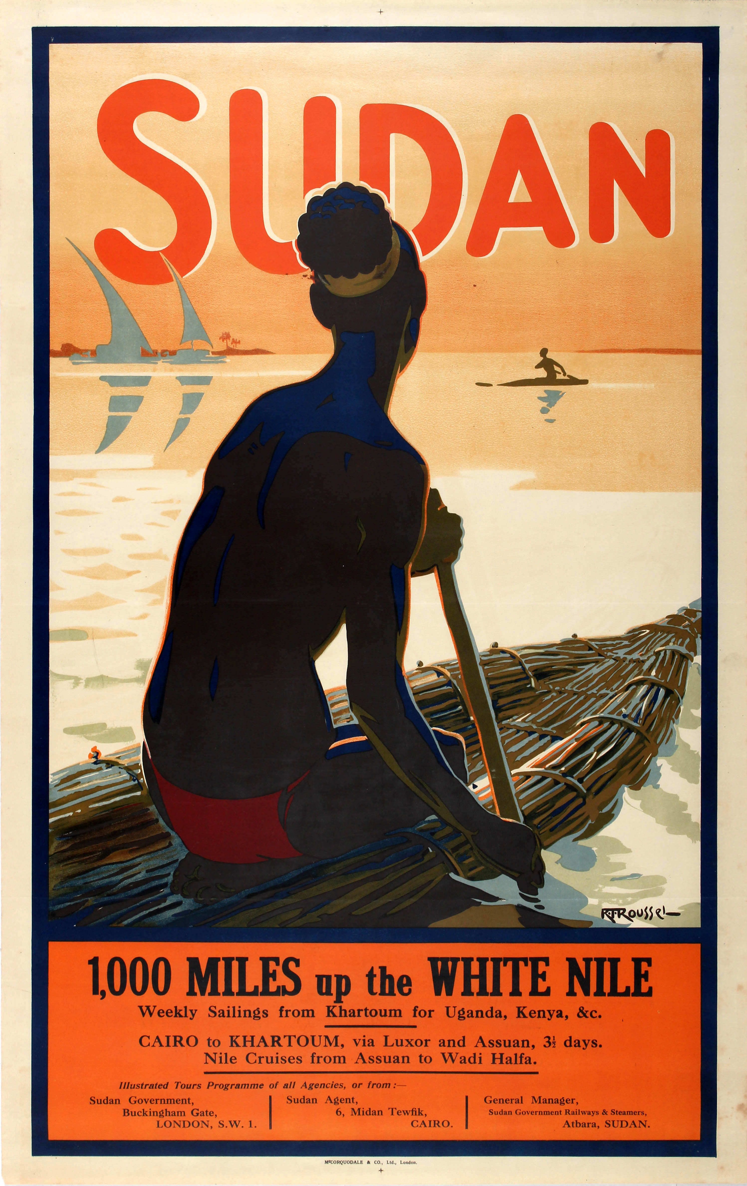 Travel Poster Sudan 1000 Miles White Nile