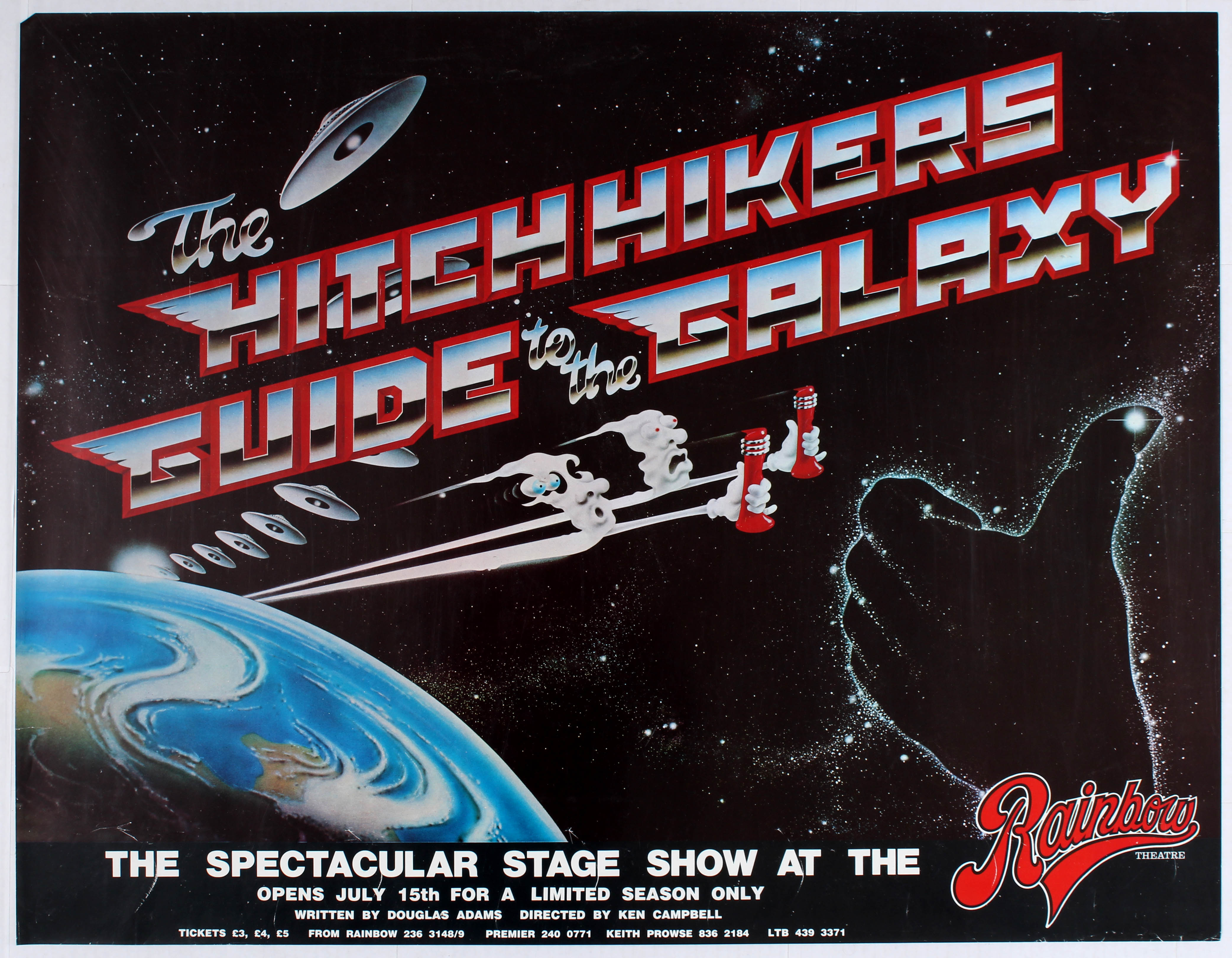 Advertising Poster The Hitchhikers Guide to the Galaxy Stage 1980