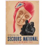 French War Propaganda Poster National Relief WWII