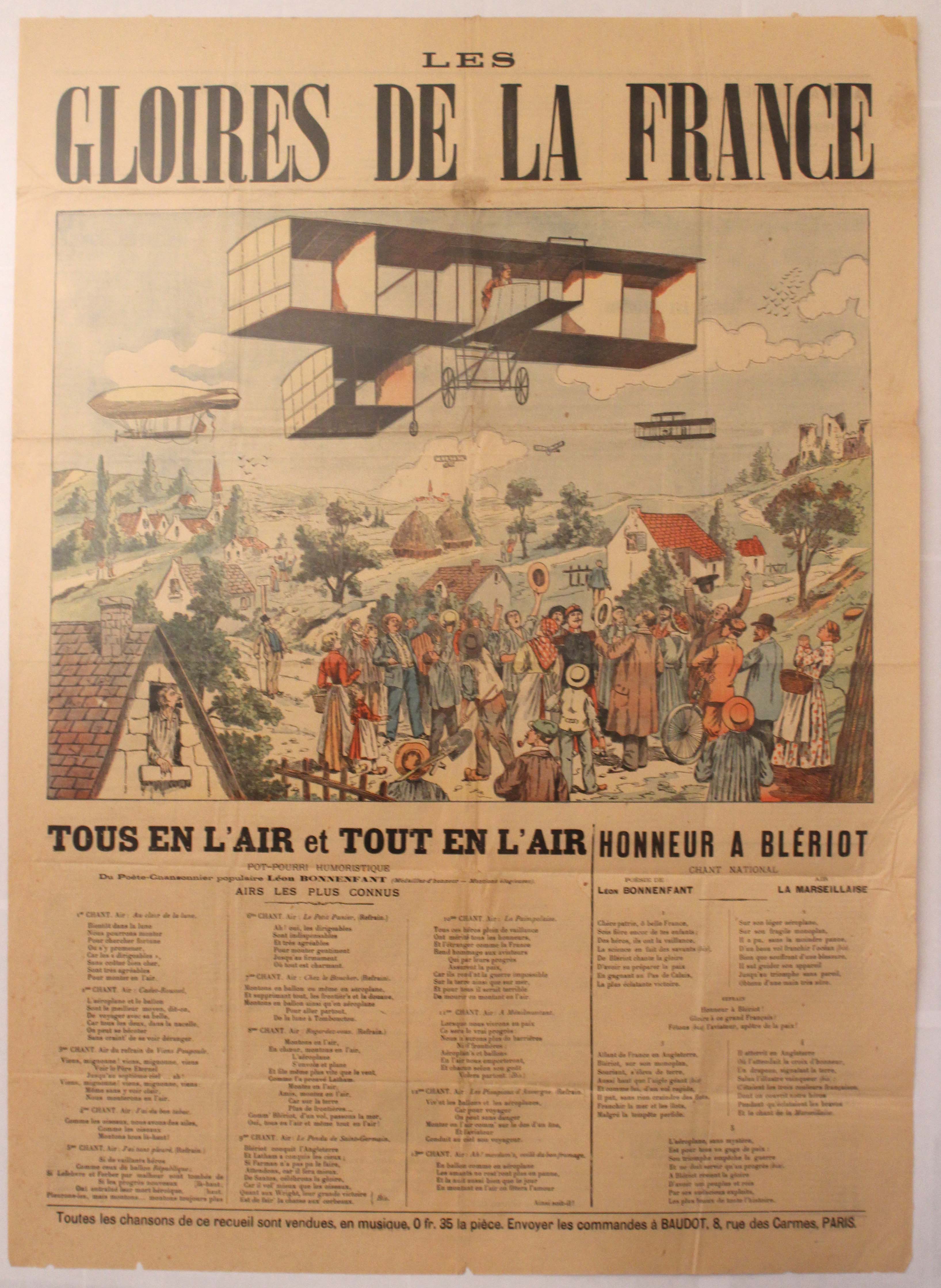 Propaganda Poster The Glories of France Early Aviation Bleriot