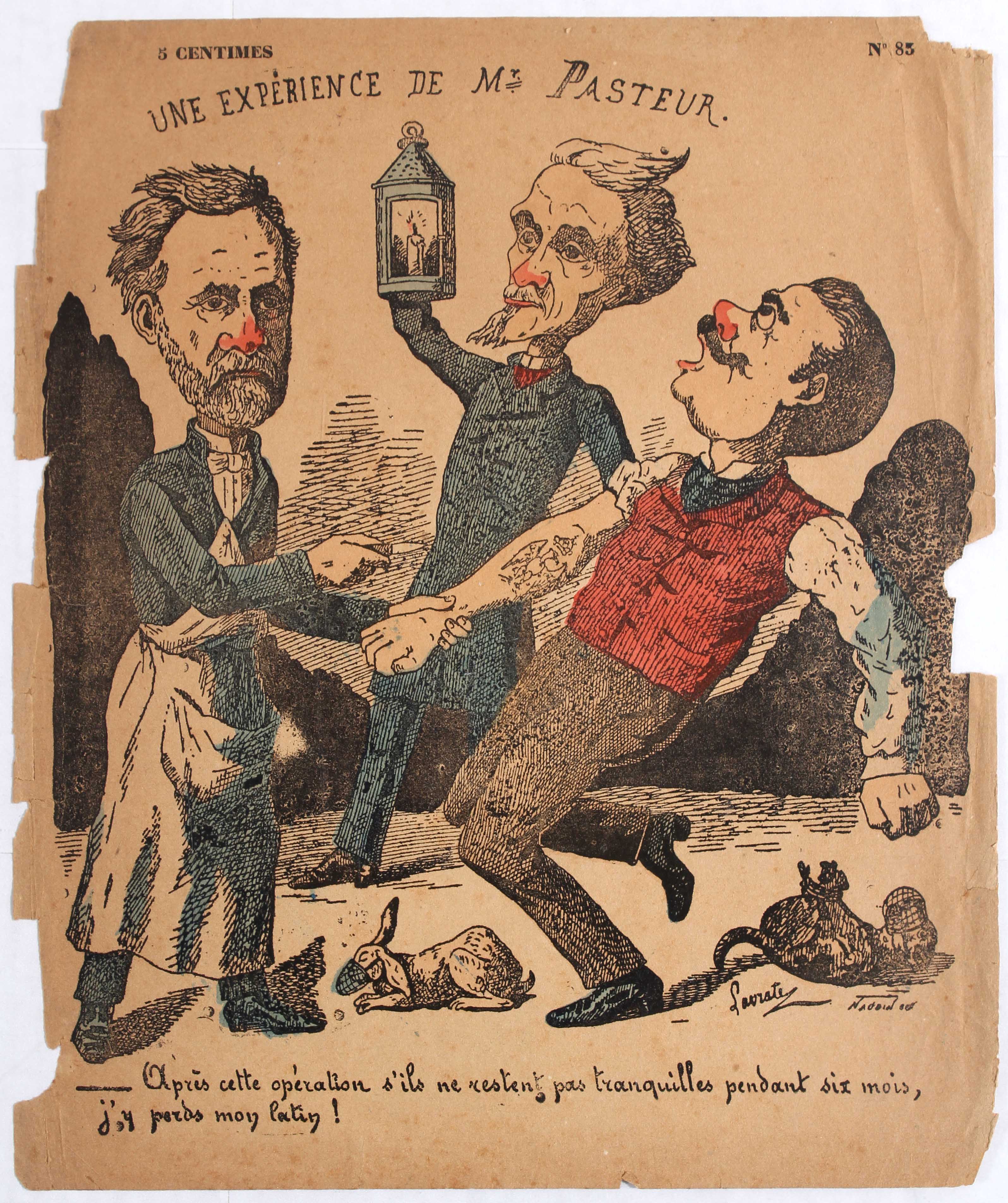 Advertising Poster Caricature Lavrate An experiment Pasteur